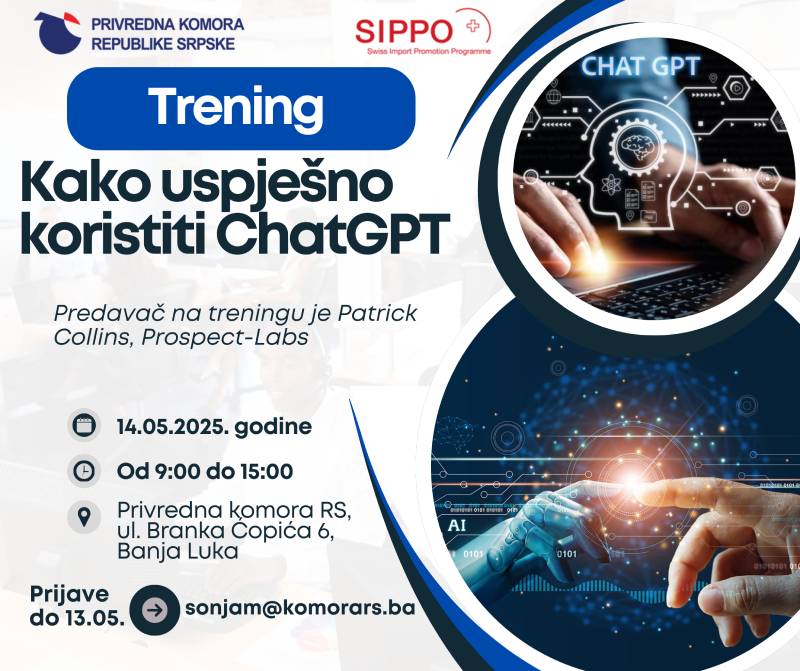Poziv na trening „Kako uspješno koristiti ChatGPT“