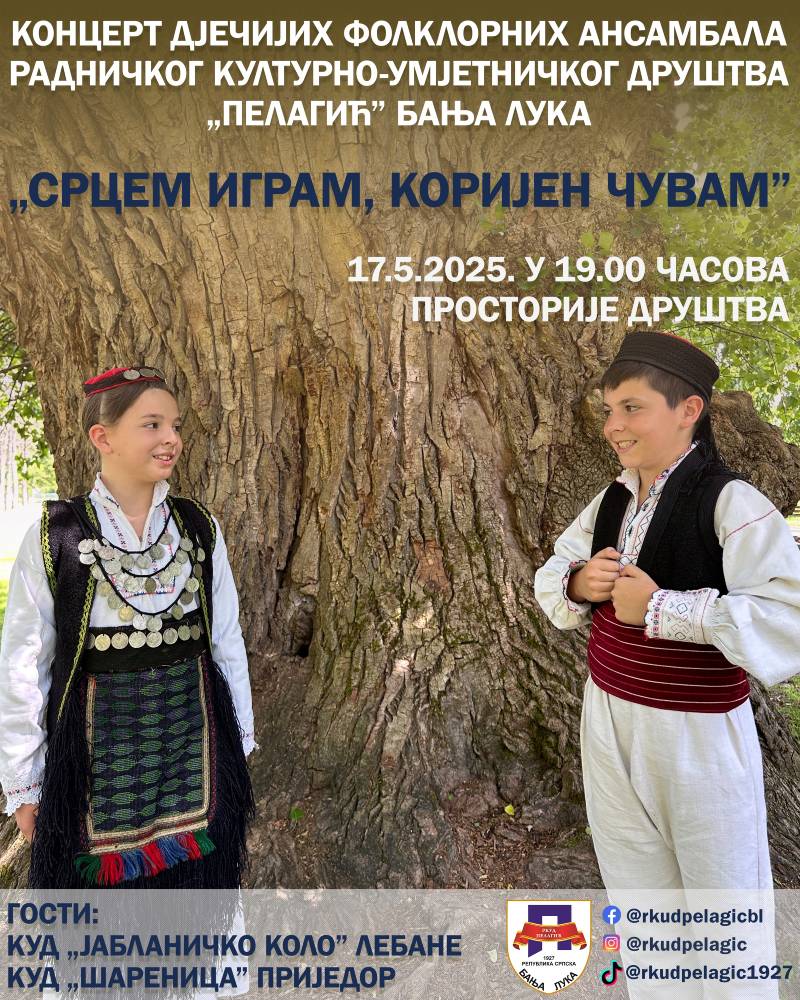 RKUD „Pelagić“: Koncert „Srcem igram, korijen čuvam“ u subotu