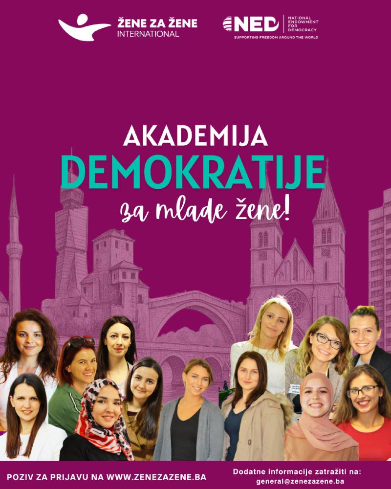 Poziv za prijavu na Akademiju demokratije za mlade žene 2025/2026 – Postanidio mreže mladih liderki u BiH!