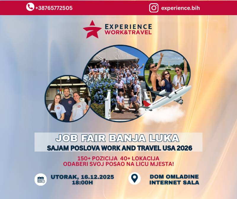 JOB FAIR-SAJAM POSLOVA za Work and Travel USA program 2026