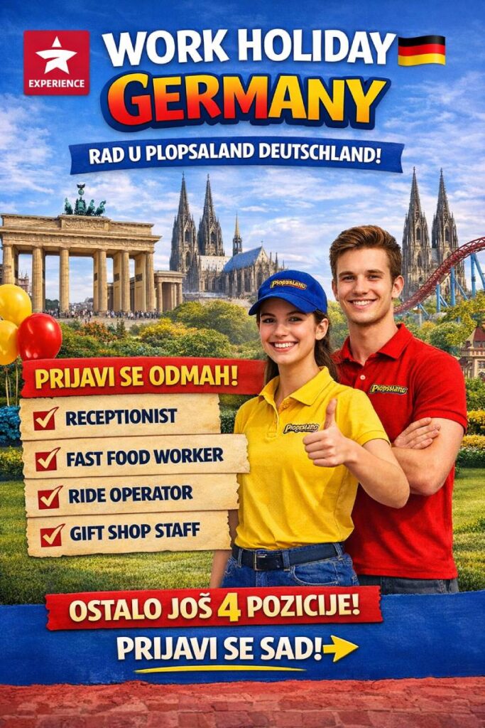 Poziv za mlade za putovanje i rad u Njemčku (Work Holiday Germany).