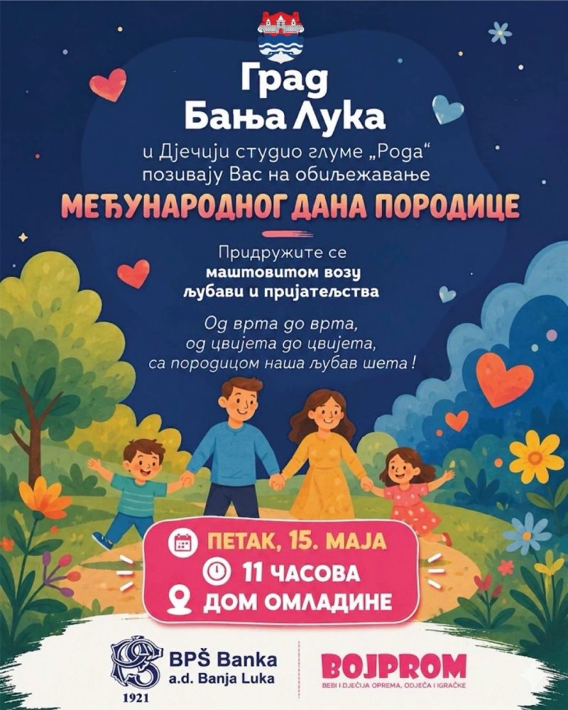 Pridružite se: Banja Luka u petak obilježava Međunarodni dan porodice