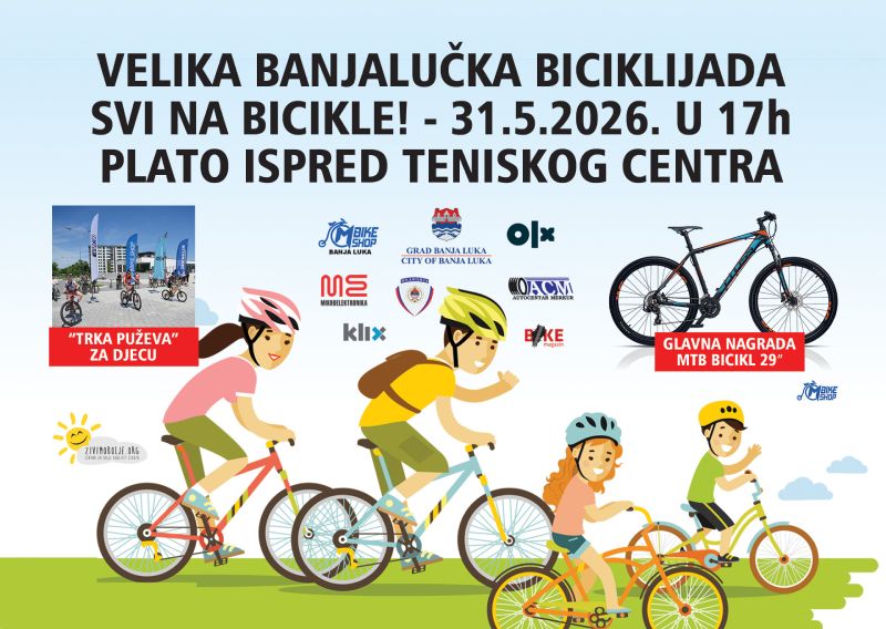 Velika banjalučka biciklijada „Svi na bicikle!“ 31. maja