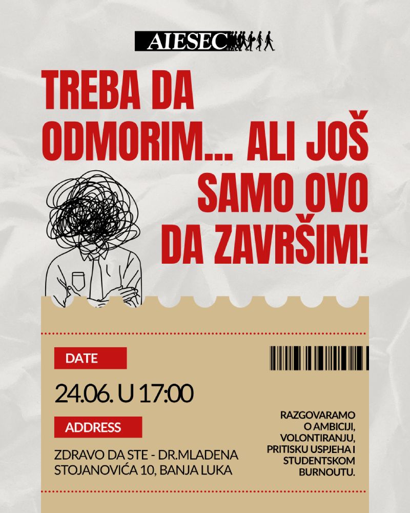 Događaj "Između želje da uspijemo i potrebe da odmorimo"