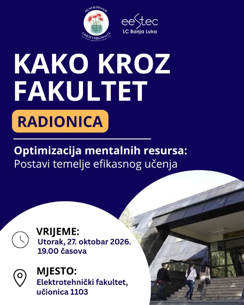 Radionica "Optimizacija mentalnih resursa: Postavi temelje efikasnog učenja?"