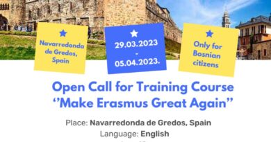 Open call for 2 participants for Training Course ‘’Make Erasmus Great Again’’ in Navarredonda de Gredos, Spain