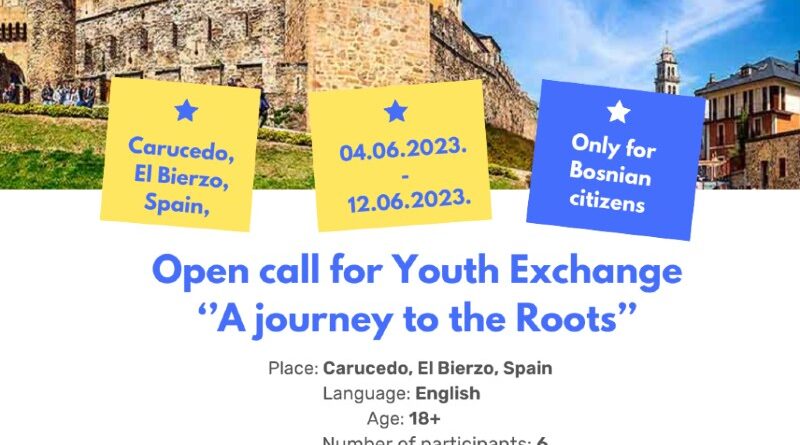 Open call for 6 participants for Youth Exchange ‘’A journey to the Roots’’ in Carucedo, El Bierzo, Spain