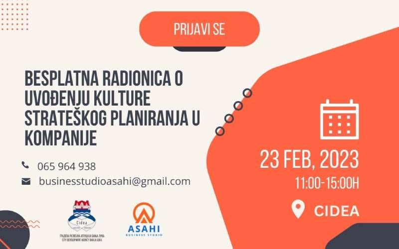 Gradska razvojna agencija organizuje besplatnu radionicu „Moja biznis strategija“