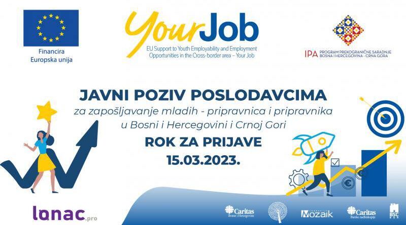 JAVNI POZIV poslodavcima u Bosni i Hercegovini i Crnoj Gori za zapošljavanje mladi
