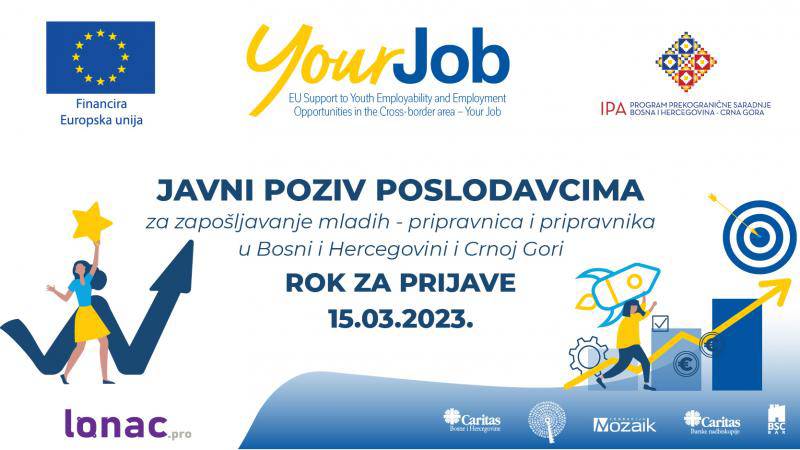 JAVNI POZIV poslodavcima u Bosni i Hercegovini i Crnoj Gori za zapošljavanje mladi