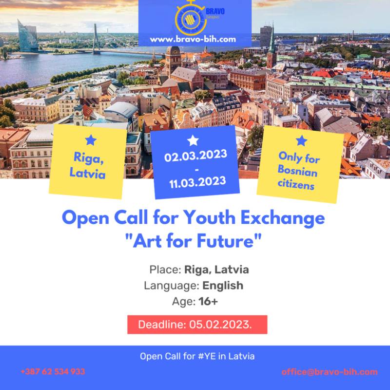Open call for 5 participants for Youth Exchange „Art for Future“ in Riga, Latvia
