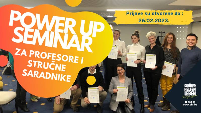 Otvoren je poziv za Power Up Seminar za profesore i stručne saradnike