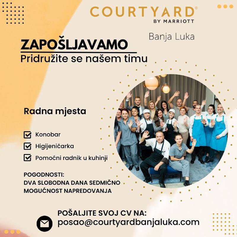 Courtyard by Marriott zapošljava