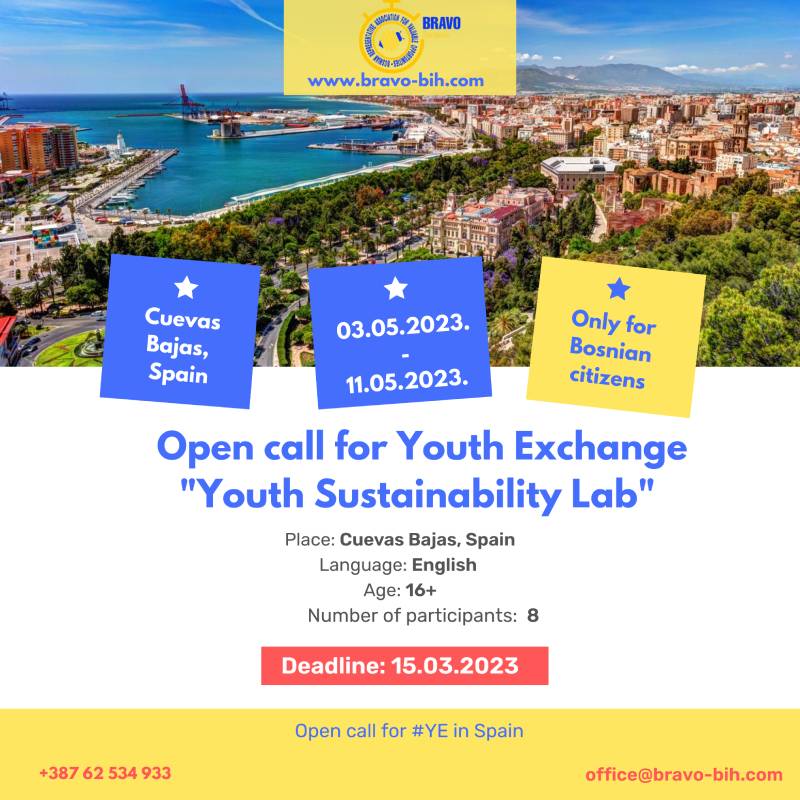 Open Call for 8 participants for Youth Exchange in Spain – “Youth Sustainability Lab”
