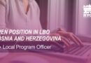 RYCO is hiring – Local Program Officer in Bosnia and Herzegovina