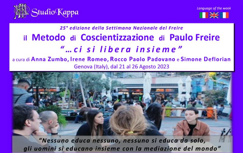 Training Course: "we get free together" - National Week of the Method of Liberation and Conscientization by Paulo Freire