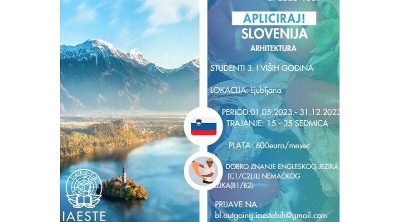 IAESTE stručna praksa u Sloveniji