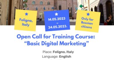 Open Call for 3 Participants for Training Course: “Basic Digital Marketing” in Foligno, Italy