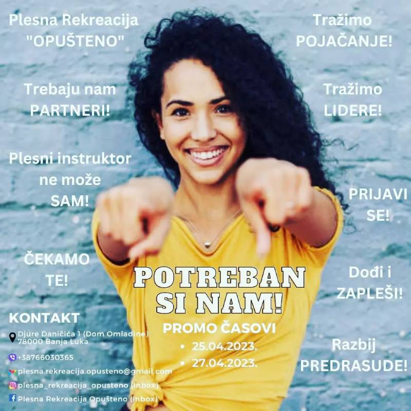 Plesna Rekreacija "Opušteno" je u potrazi za plesnim partnerima!