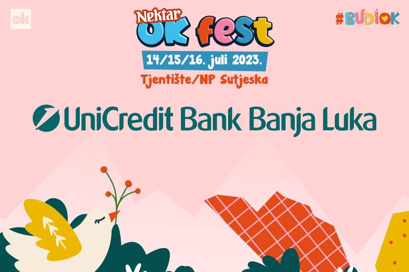 UniCredit Bank Banja Luka zvanična Banka partner Nektar OK Festa 2023