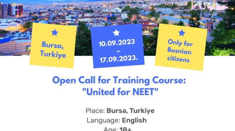 Open call for two participants for Training Course ”United for NEET”