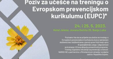 Poziv za učešće na treningu o Evropskom prevencijskom kurikulumu
