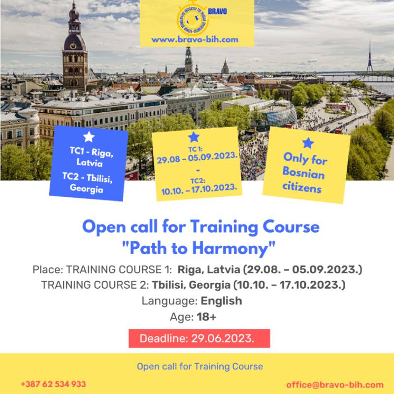 Open call for 3 participants for Training Course „Path to Harmony“