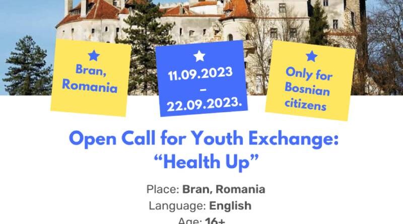 Open call for 5 participants for Youth Exchange „Health Up“ in Bran, Romania