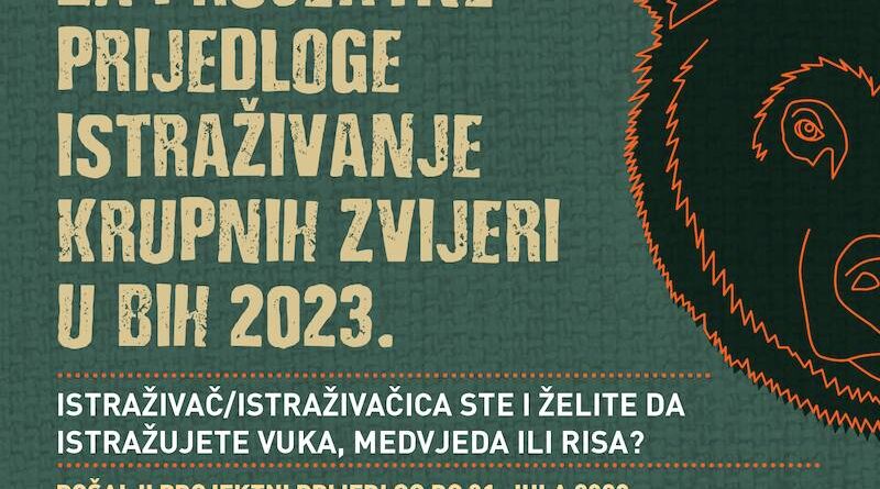 Otvoren poziv za projektne prijedloge: Istraživanje krupnih zvijeri u BiH