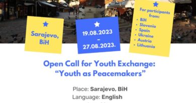 Open call for Youth Exchange in Sarajevo, BiH