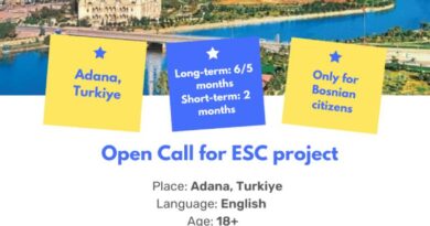 Open Call for volunteers for the ESC projects in Adana, Turkiye