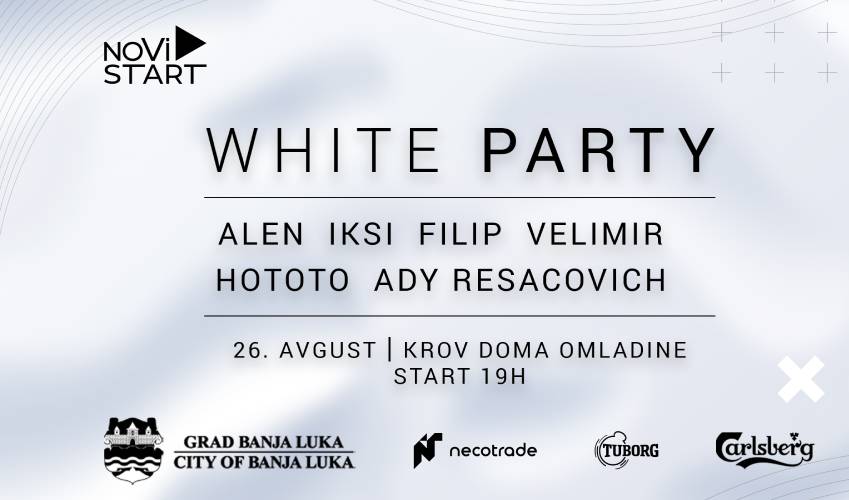WHITE PARTY 26. avgusta na Krovu Doma omladine