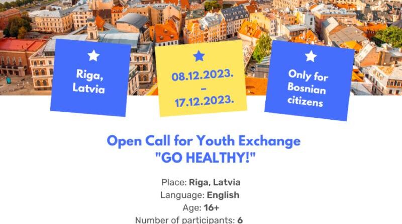 Open Call for 6 Participants for Youth Exchange ‘’Go healthy!’’ in Latvia