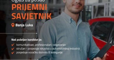 Oglas za posao: Prijemni savjetnik