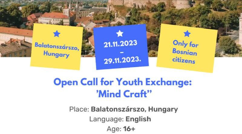 Open Call for 5 Participants for Youth Exchange ”Mind Craft” in Hungary