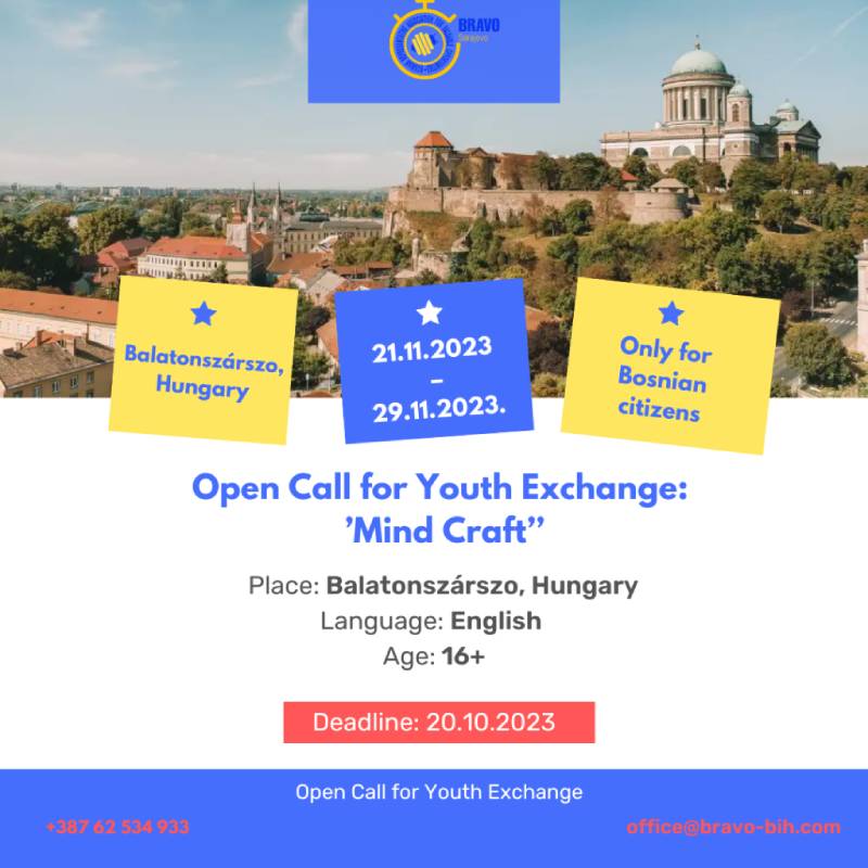 Open Call for 5 Participants for Youth Exchange ”Mind Craft” in Hungary
