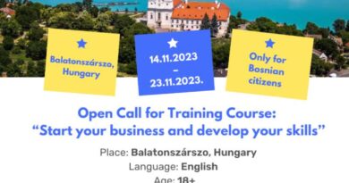 Open call for 4 participants for the Training Course “Start your business and develop your skills’’ in Hungary