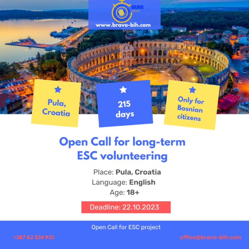 Open call for European Solidarity Corps project in Pula, Croatia