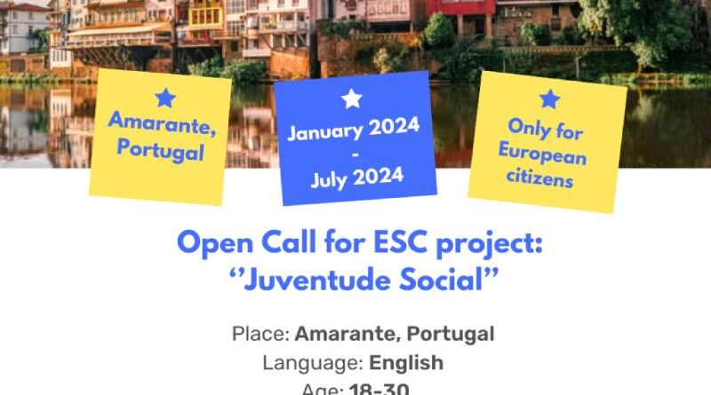 Open call for participants from Europe for ESC project in Amarante, Portugal