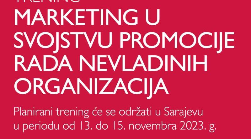 Trening Marketing u svojstvu promocije rada nevladinih organizacija