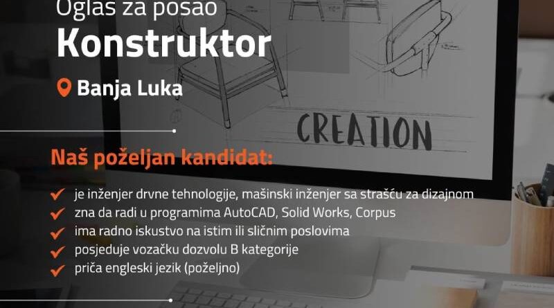 Oglas za posao: Konstruktor