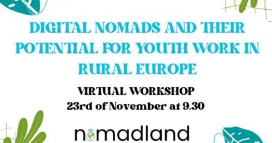 ONLINE WEBINAR: DIGITAL NOMADS AND THEIR POTENTIAL FOR YOUTH WORK IN RURAL EUROPE