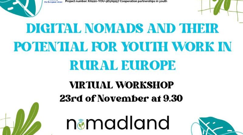 ONLINE WEBINAR: DIGITAL NOMADS AND THEIR POTENTIAL FOR YOUTH WORK IN RURAL EUROPE