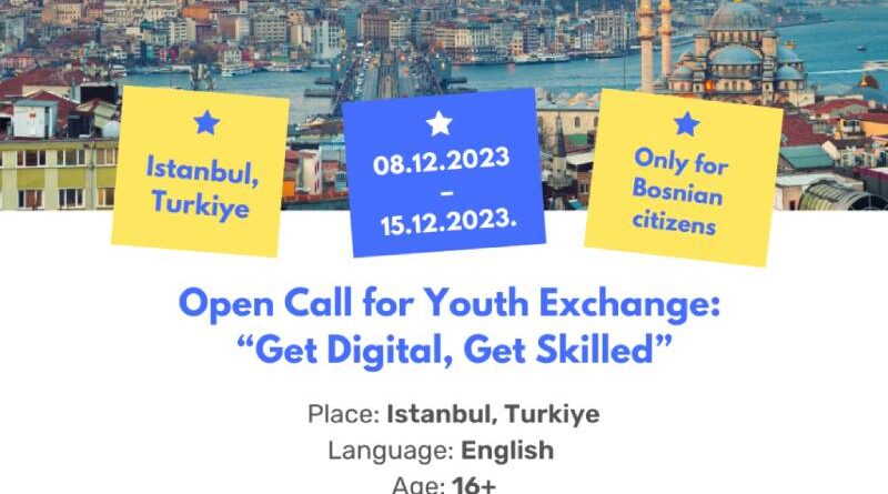 Open call for Youth Exchange ”Get Digital, Get Skilled’’ in Istanbul, Turkiye