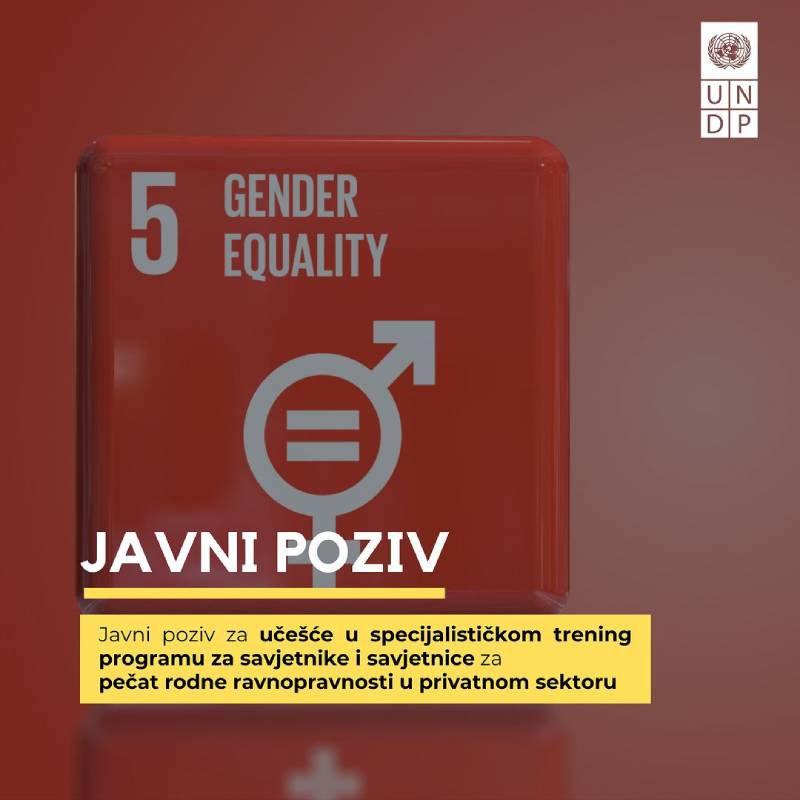 Javni poziv za učešće u specijalističkom trening programu za savjetnike i savjetnice za pečat rodne ravnopravnosti u privatnom sektoru
