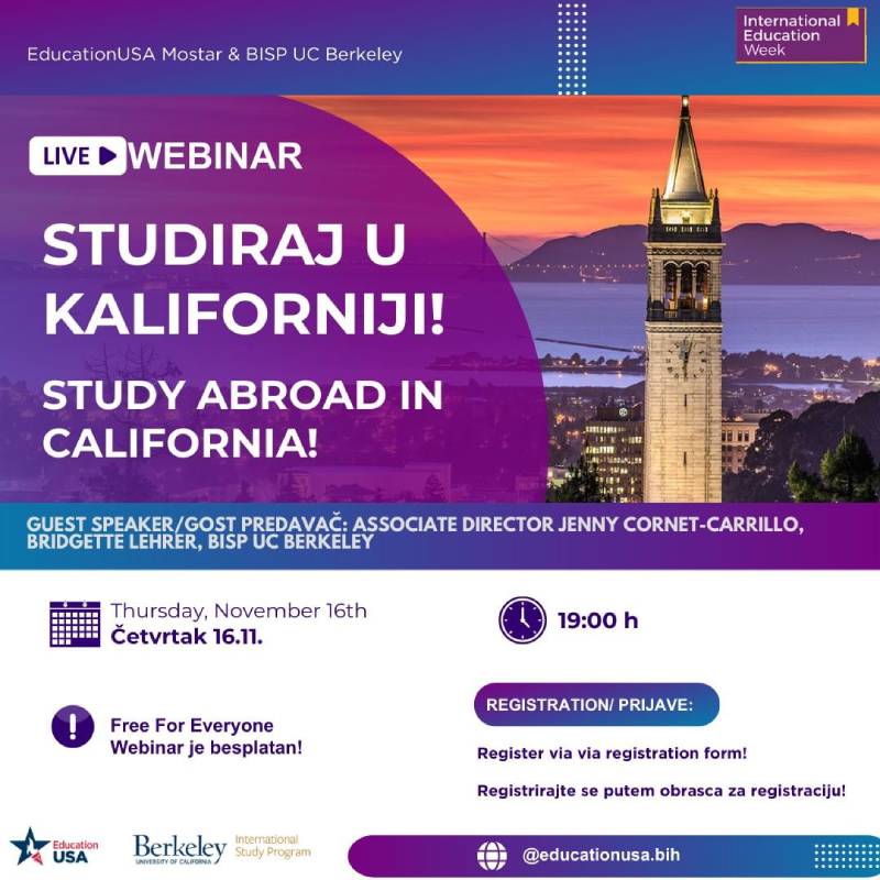 Webinar "Studiraj u Kaliforniji"