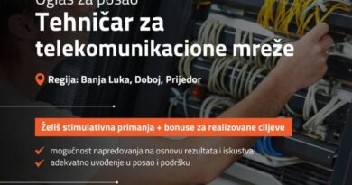 Oglas za posao: Tehničar za telekomunikacione mreže
