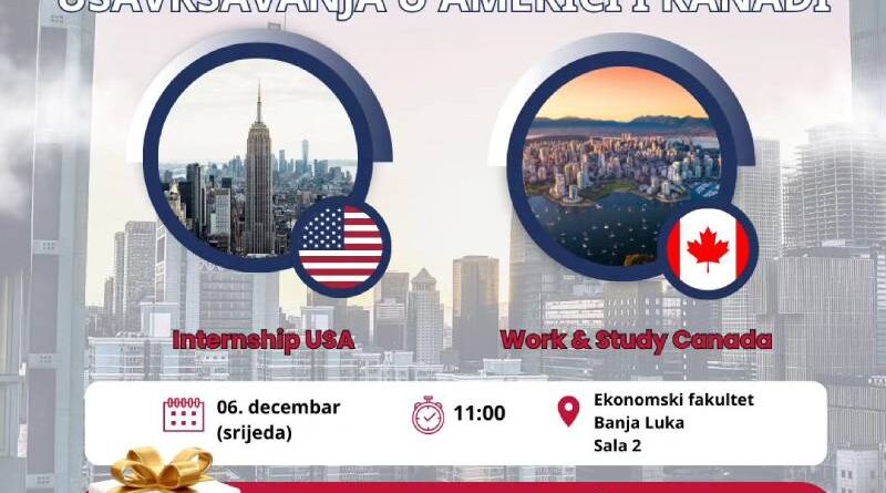 Prezentacija programa Work and Study Canada i Internship USA