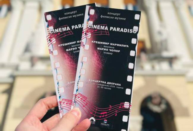 Ponedjeljak u Banskom dvoru: Koncert filmske muzike „Cinema Paradiso“