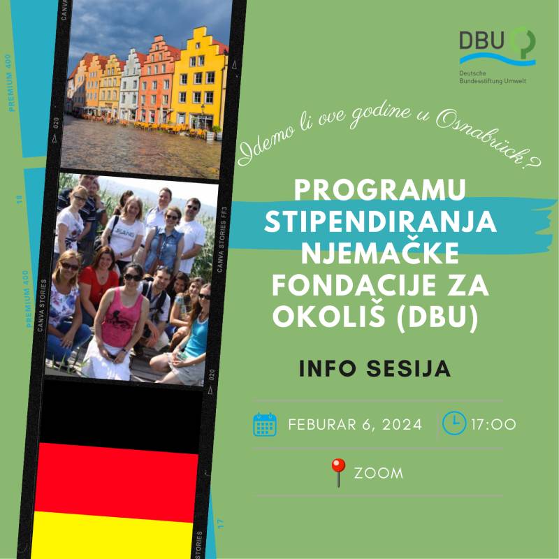 Info sesija o Programu stipendiranja Njemačke fondacije za okoliš